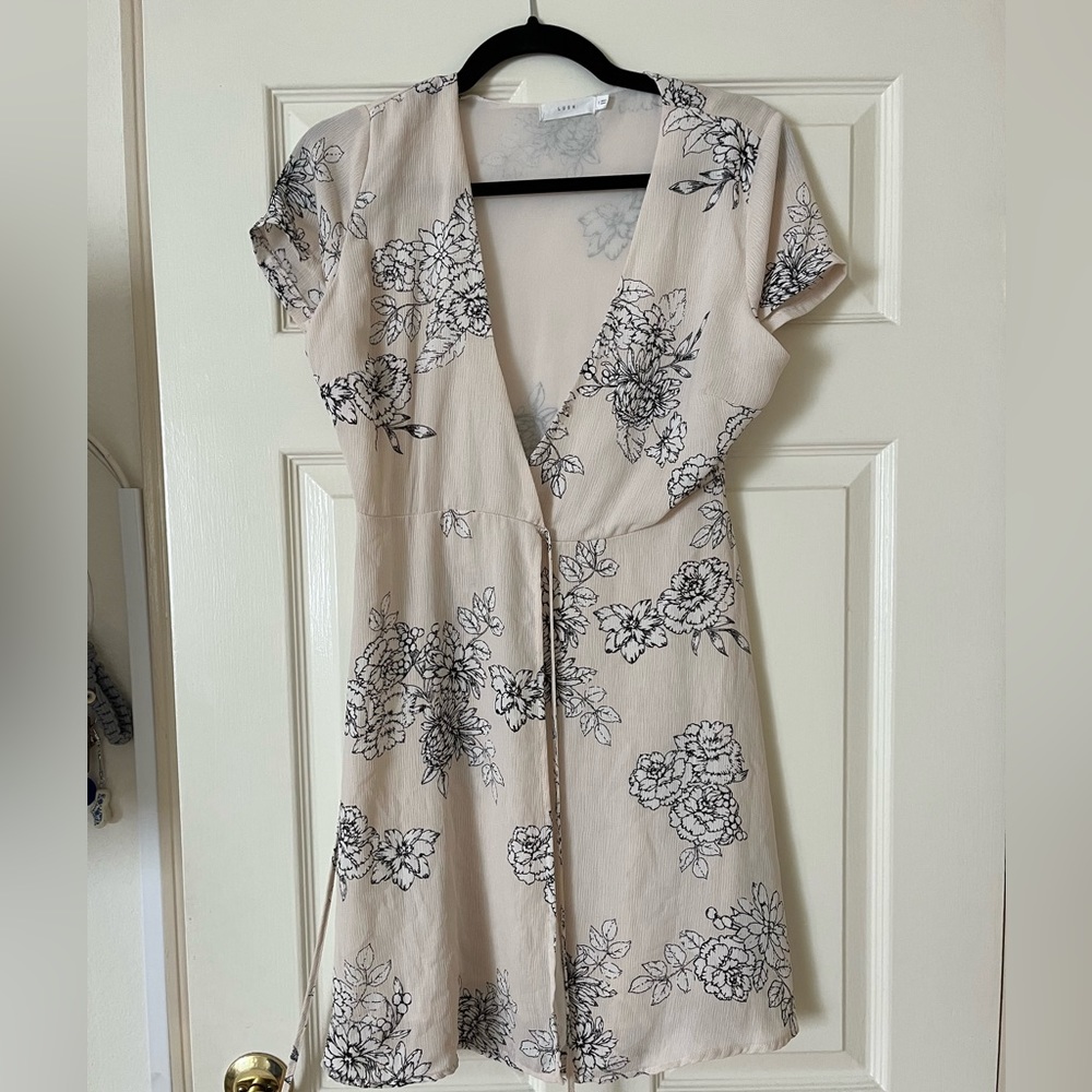 Lush Floral Print Wrap Dress